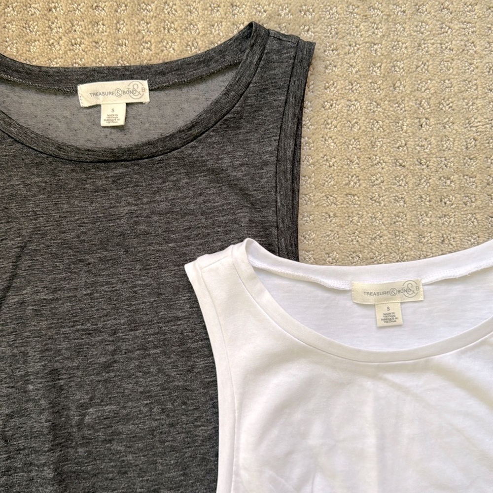 Treasure & Bond | Bundle of 2 Gathered Bodycon Sleeveless Dresses | Size S - Picture 2 of 4
